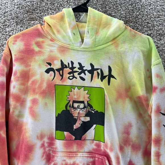 Naruto Shippuden Hoodie Sweatshirt Adult Small Tie Dye Pullover Shonen Jump Logo - Picture 2 of 11